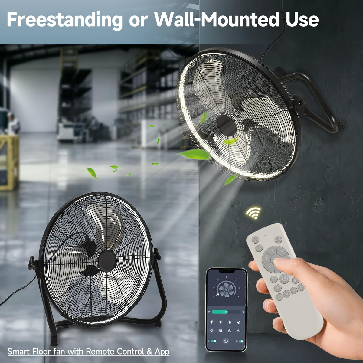 20" High Velocity Metal Floor Fan with Light X28940
