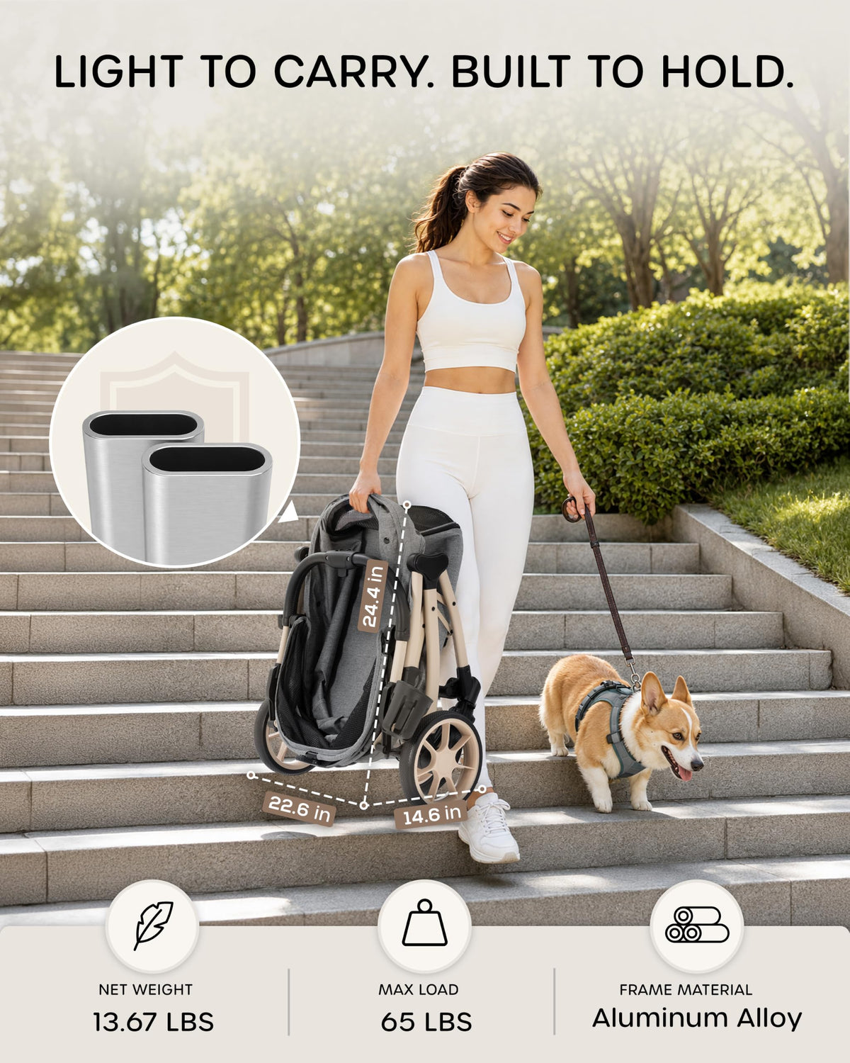 Dog Stroller with Rubber Wheels J60197