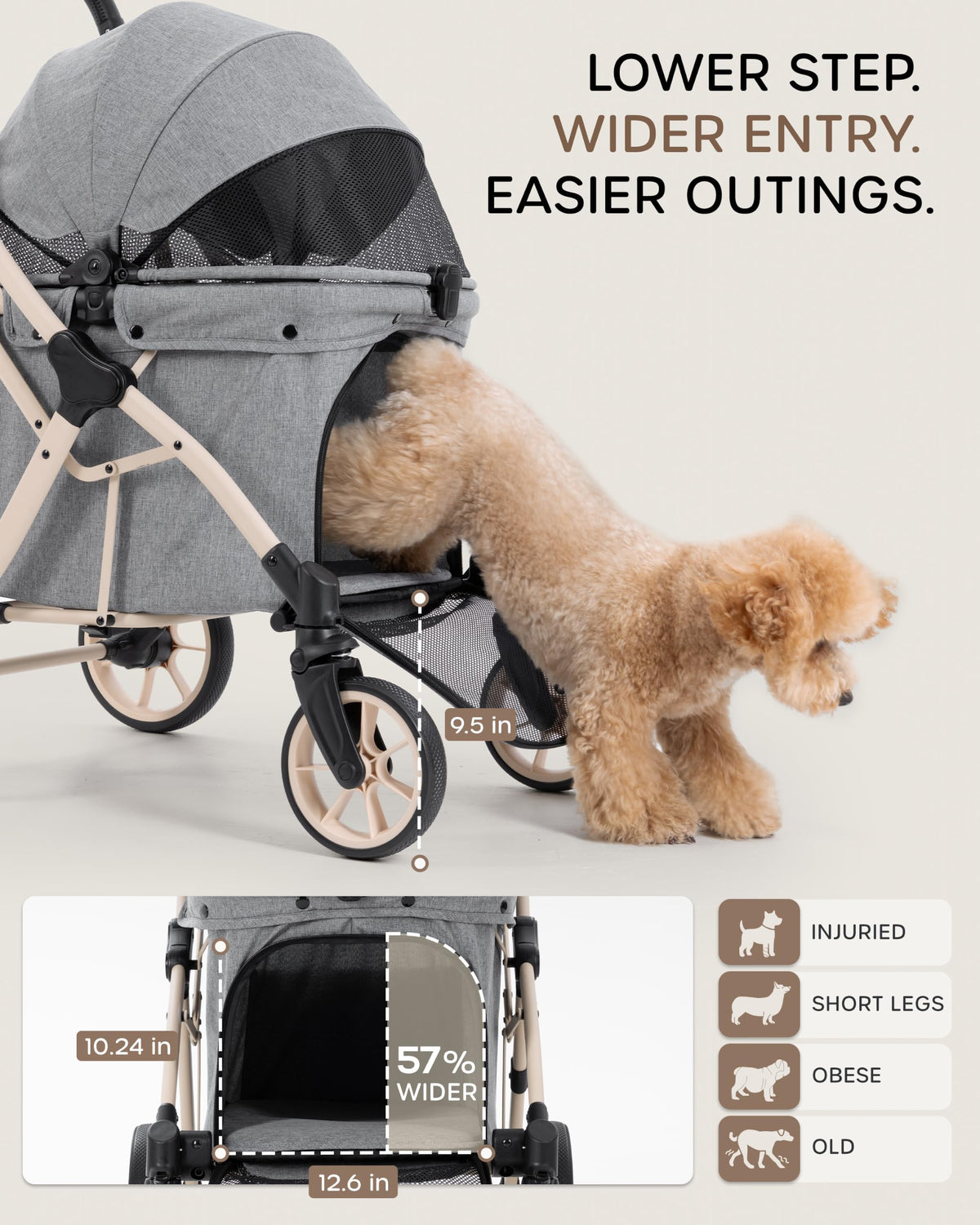 Dog Stroller with Rubber Wheels J60197