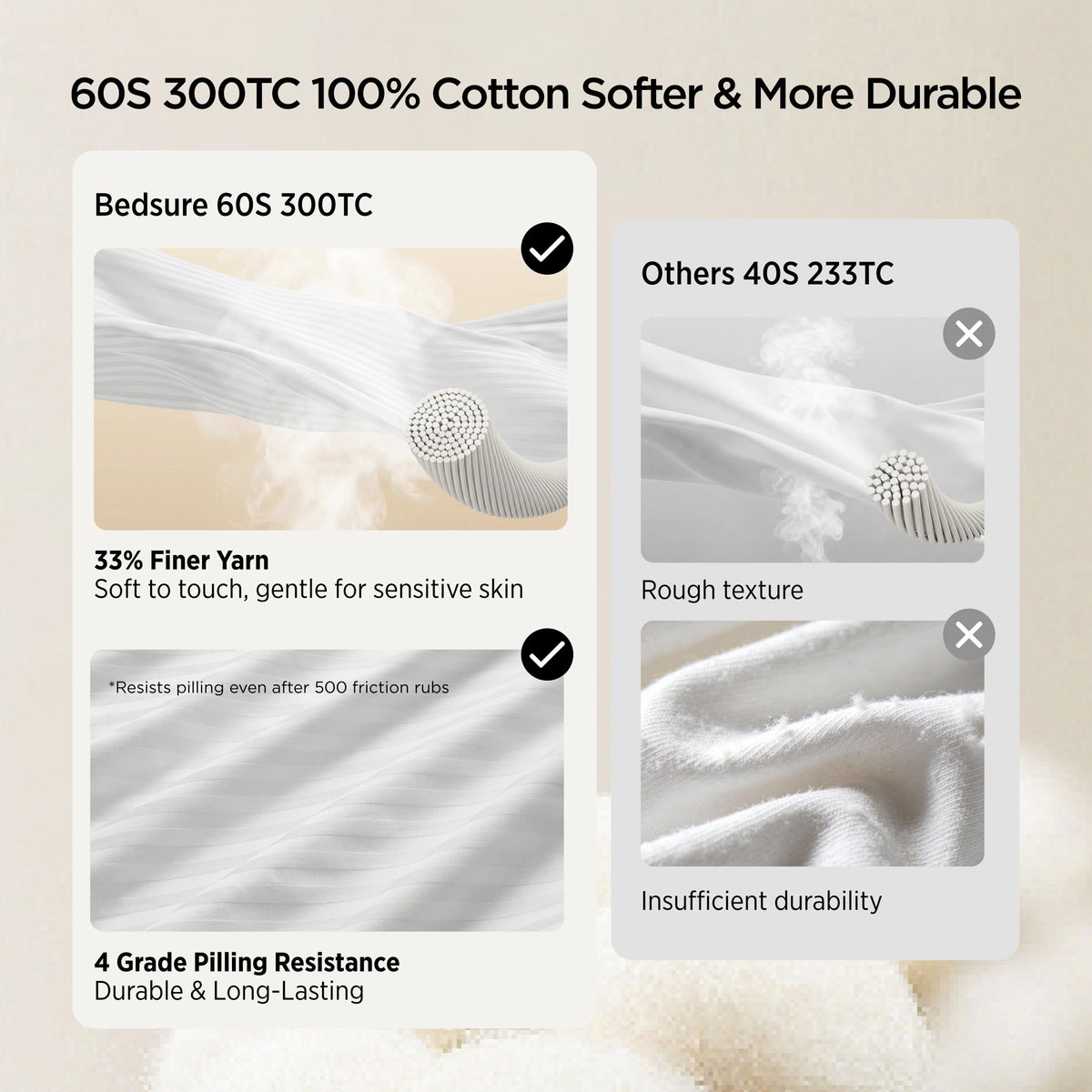 King Size Set of 2 Cotton Pillows U185229