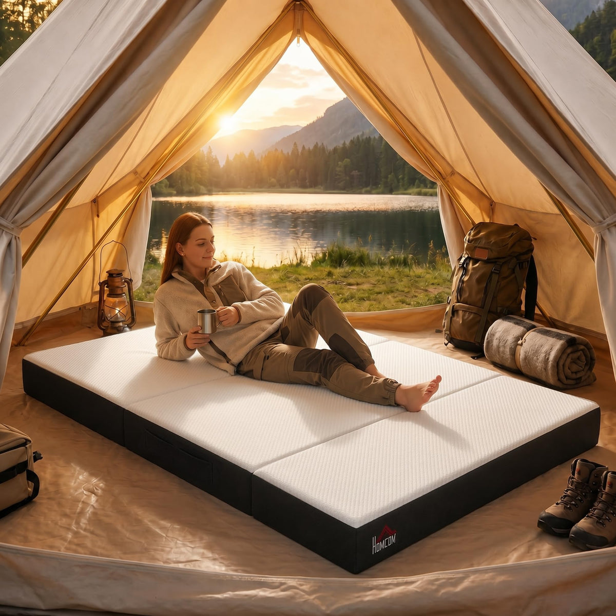 6 Inch Memory Foam Queen Trifold Mattress E827644