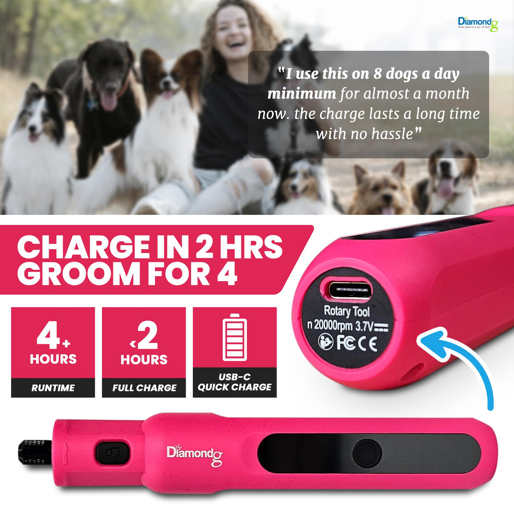 Pink Dog Nail Grinder with LED Light A120509