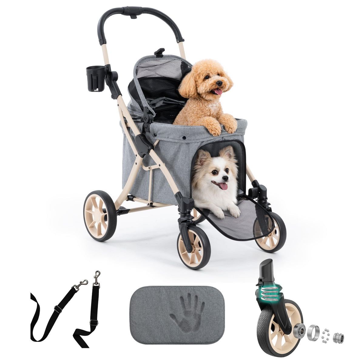 Dog Stroller with Rubber Wheels J60197