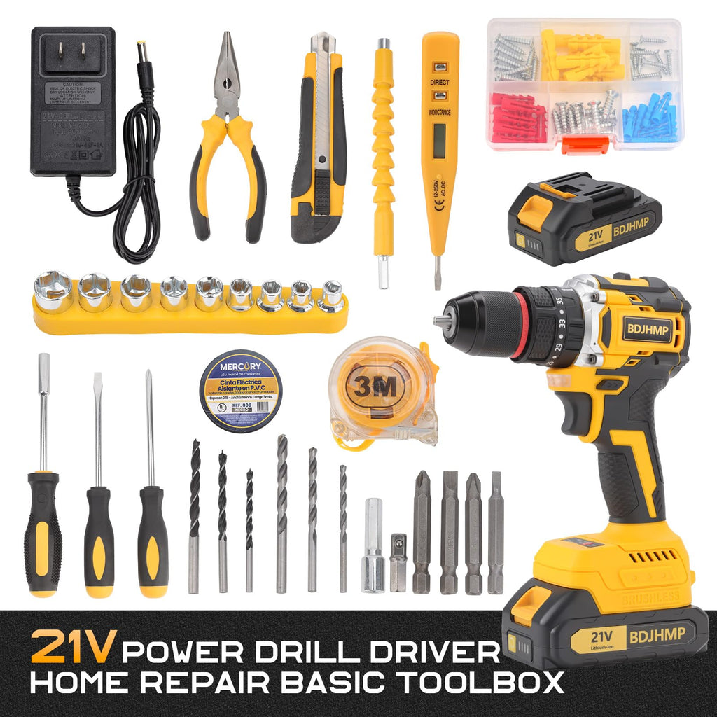 3/8" Brushless Compact Drill Tool Set with Drill Bit and Sockets P804887