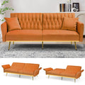 70" Velvet Futon with Adjustable Backrest and Armrests F74024