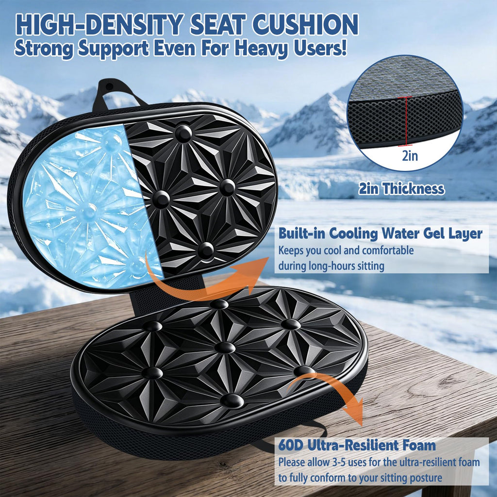 Foldable Cooling Gel Memory Foam Seat Cushion A366