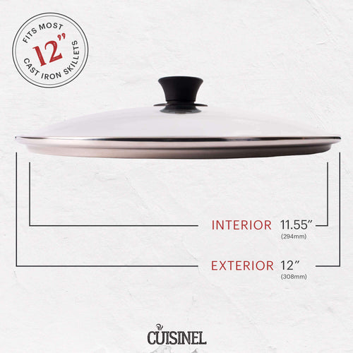 12 inch Tempered Glass Lid Oven Safe W282