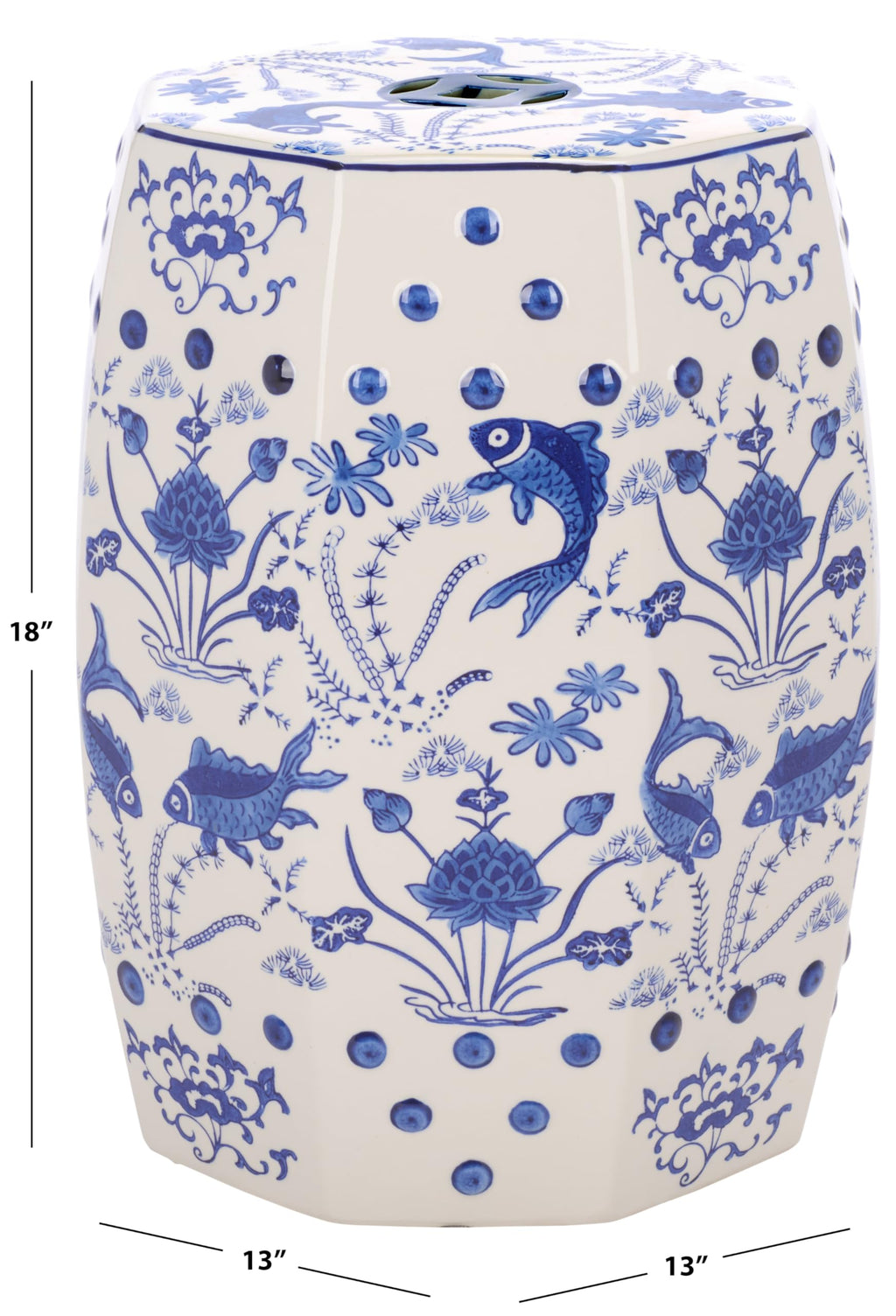 Blue Ceramic Garden Stool I971