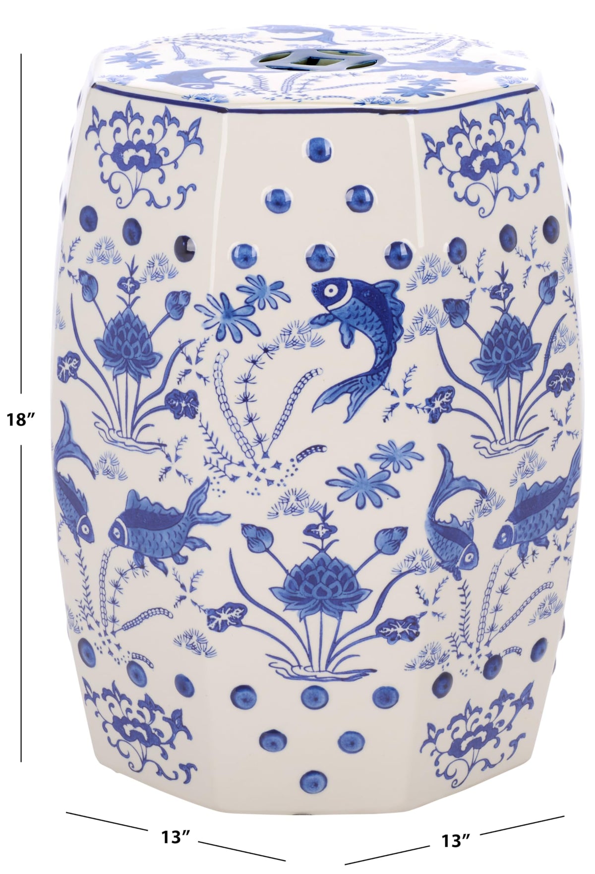 Blue Ceramic Garden Stool I971