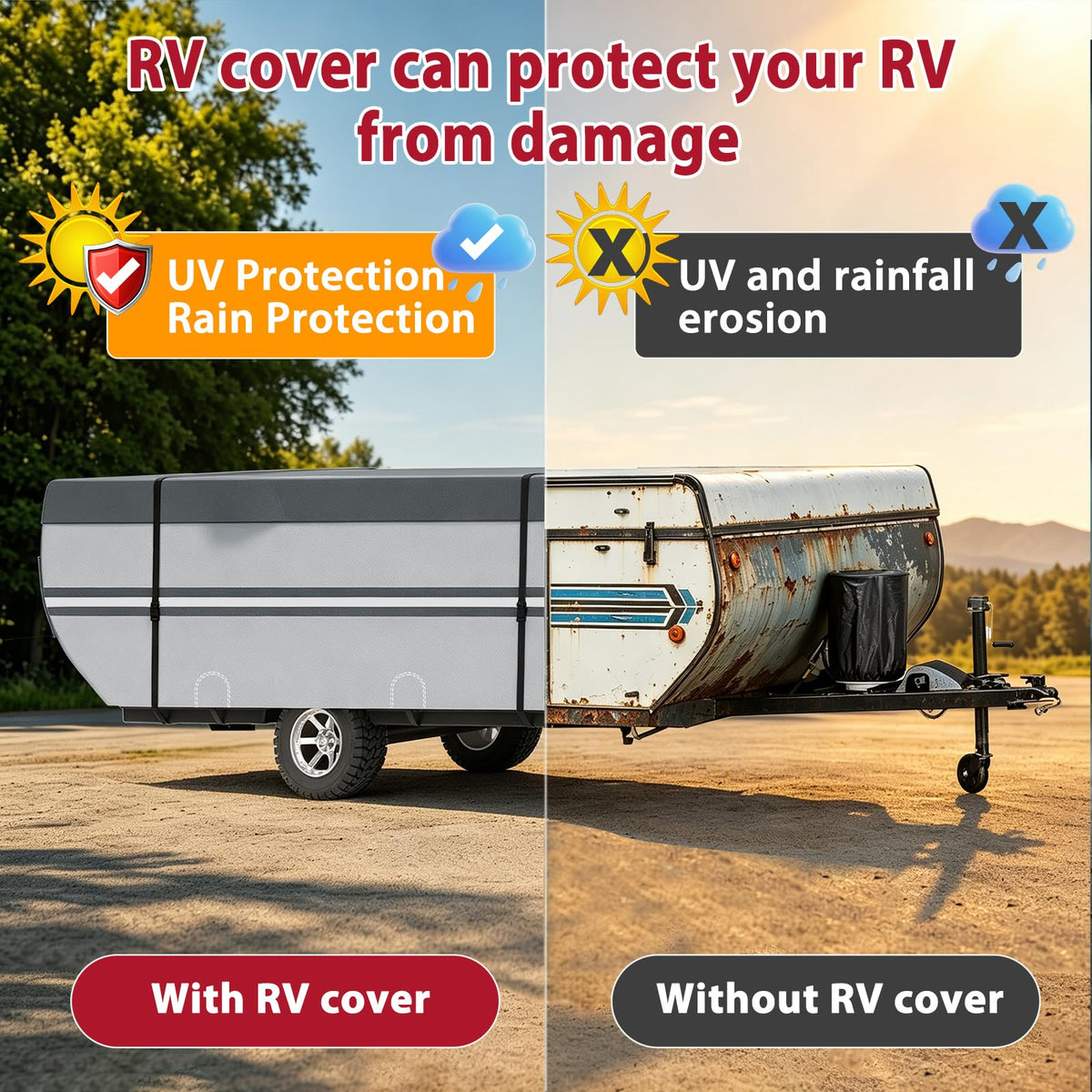 9 Layers Rip-Stop 14-16ft Pop Up Camper Cover K430522