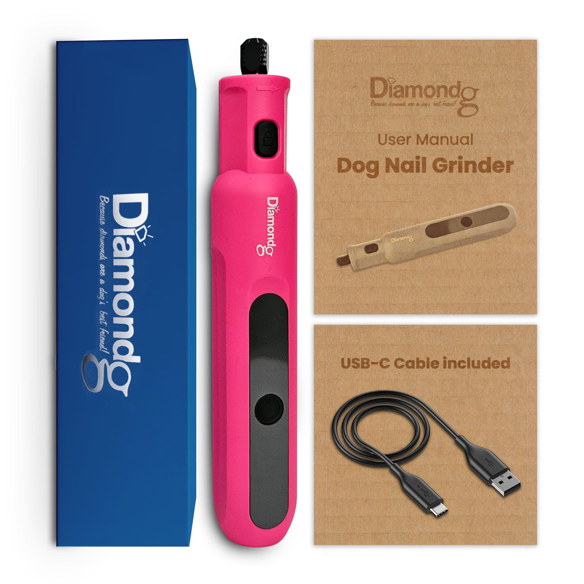 Pink Dog Nail Grinder with LED Light A120509