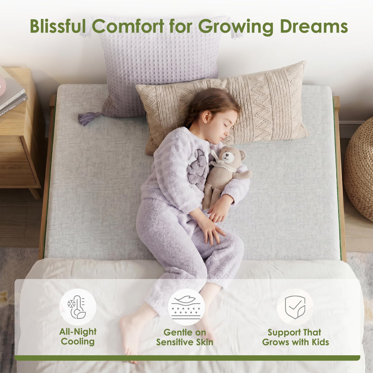 6 Inch Twin Size Cooling Gel Memory Foam Mattress D46518
