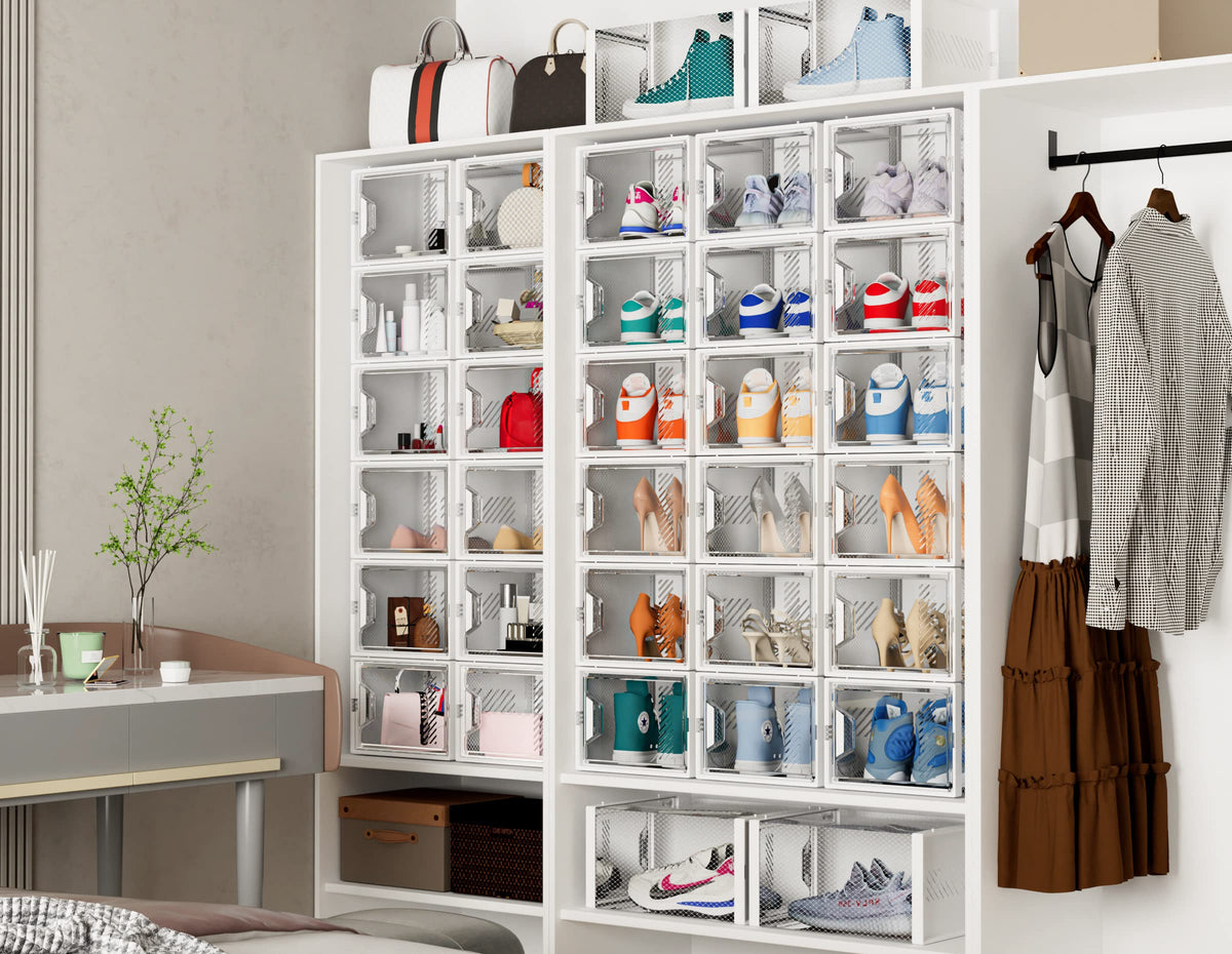 XL Clear Stackable Shoe Storage Boxes M546