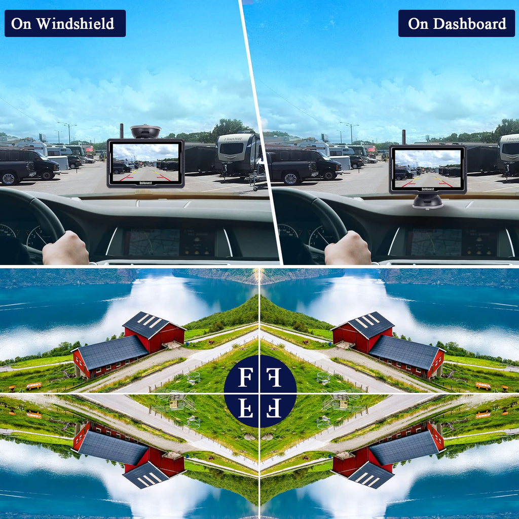 Wireless Solar Magnetic Backup Camera HD 1080P 5'' Monitor Kit S152643