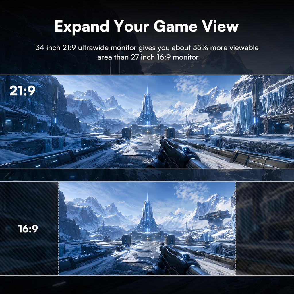 34 Inch Ultrawide Curved Gaming Monitor WQHD 165Hz 1500R R2834