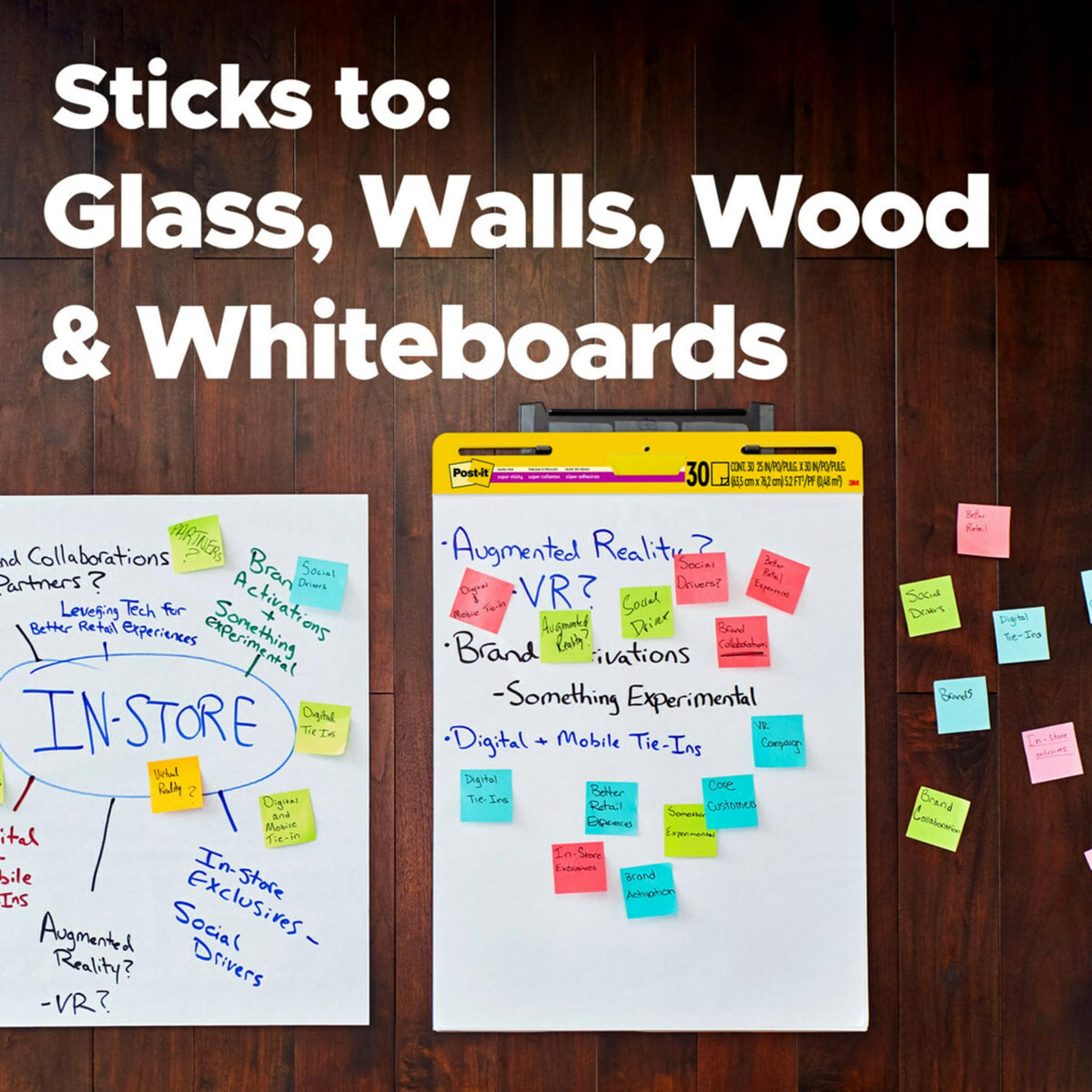 Super Sticky Easel Pad, 25 in. x 30 in., White, 30 Sheets/Pad, 8 Pads/Pack L3615
