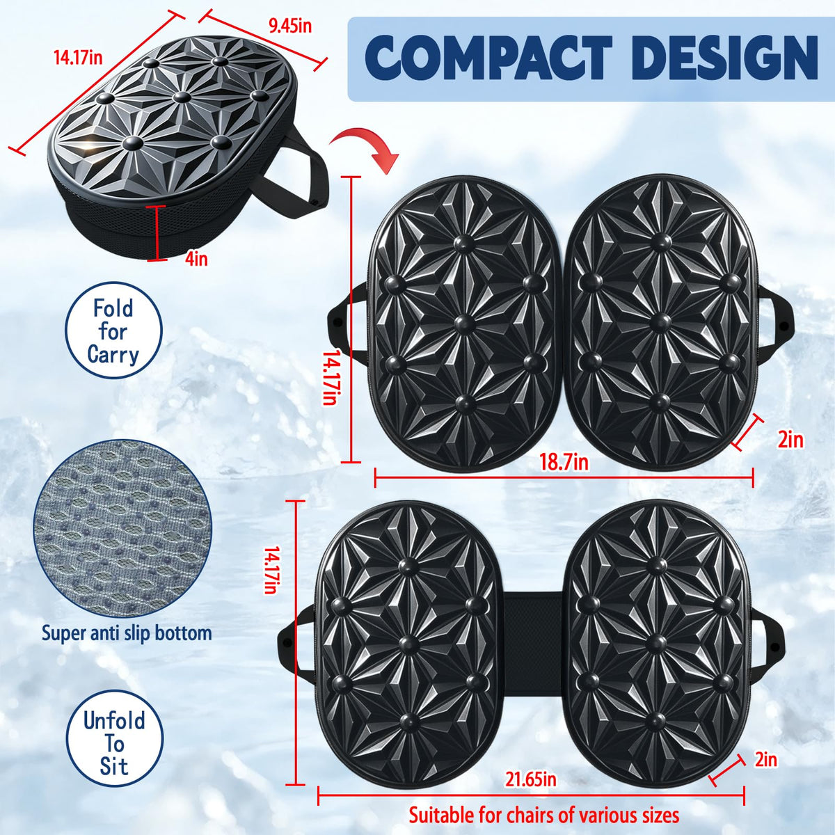 Foldable Cooling Gel Memory Foam Seat Cushion A366