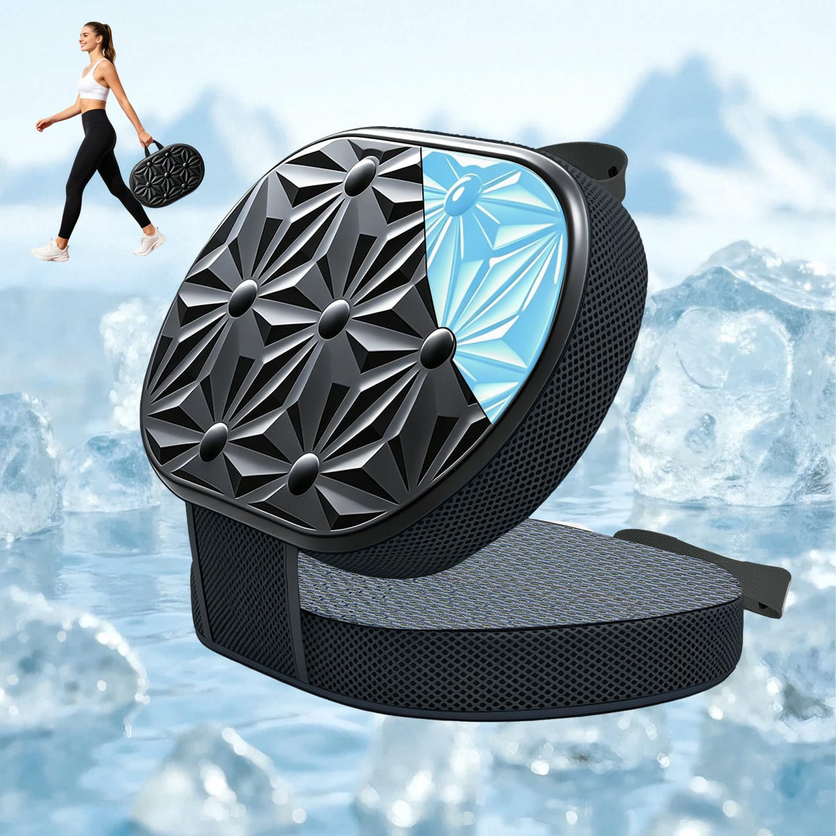 Foldable Cooling Gel Memory Foam Seat Cushion A366