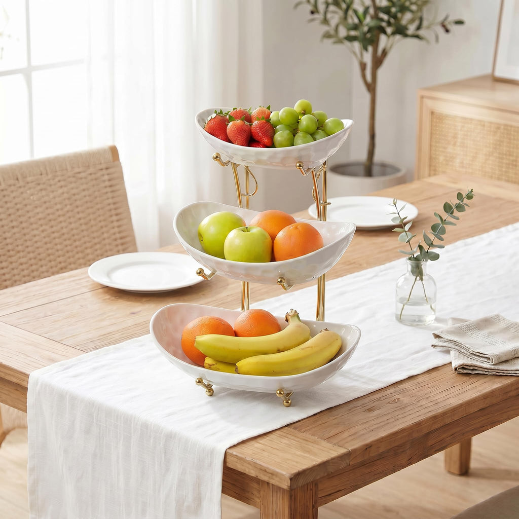 3 Tier Ceramic Fruit Bowl Stand T51651