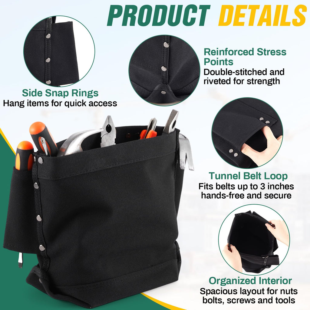 Tool Bag with Bull Pin Loops & Tunnel Connection, 5" x 10" x 9" I29177