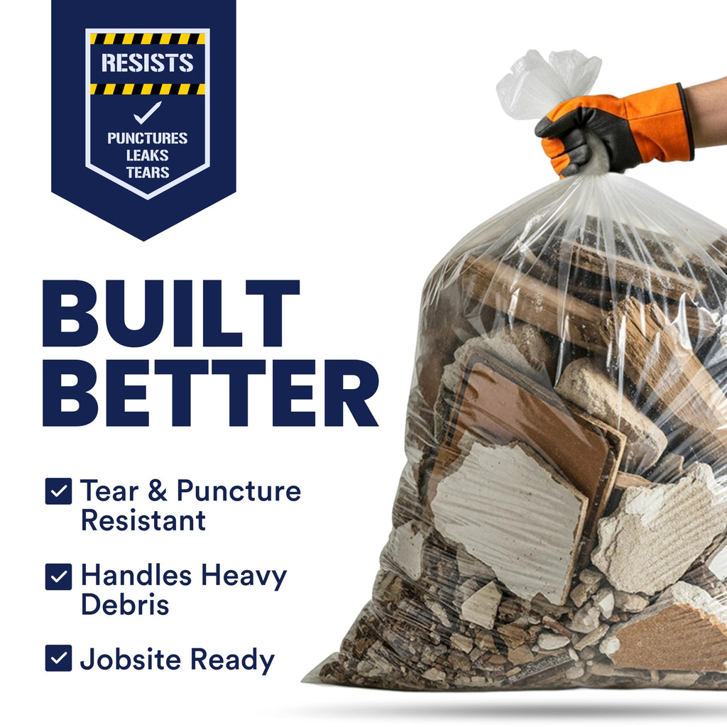 Clear Heavy Duty 42 Gallon Trash Bags 50 Count K16917
