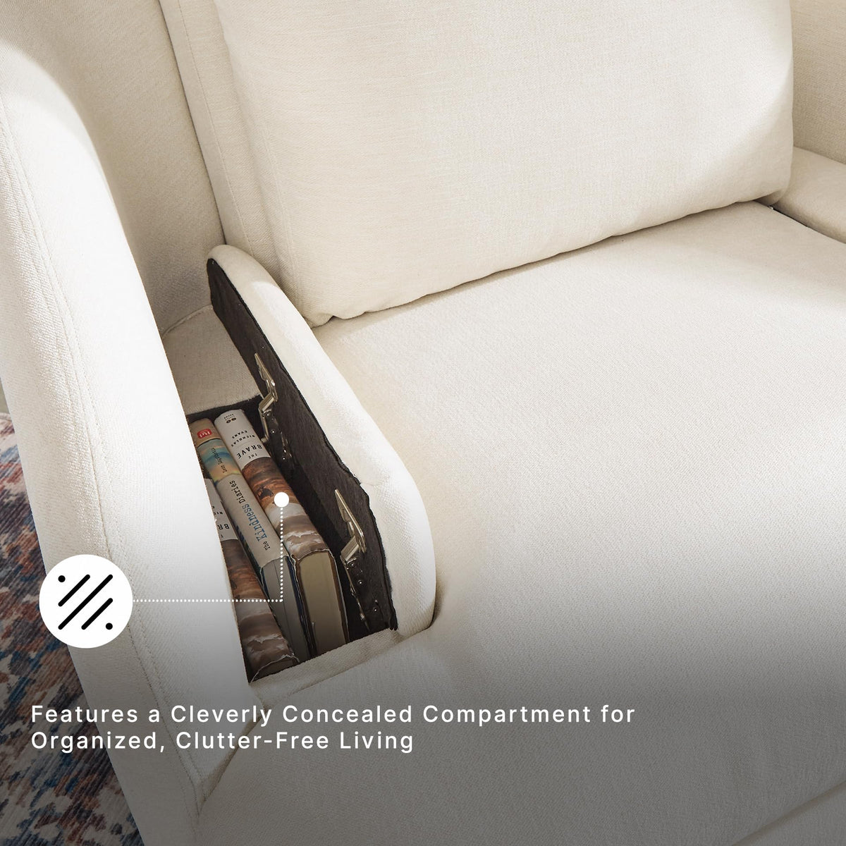 Beige Swivel Glider Recliner Rocking Chair F43775
