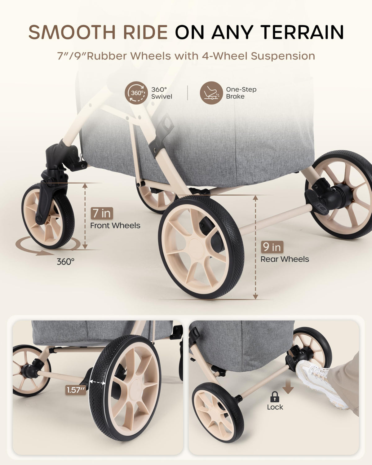 Dog Stroller with Rubber Wheels J60197