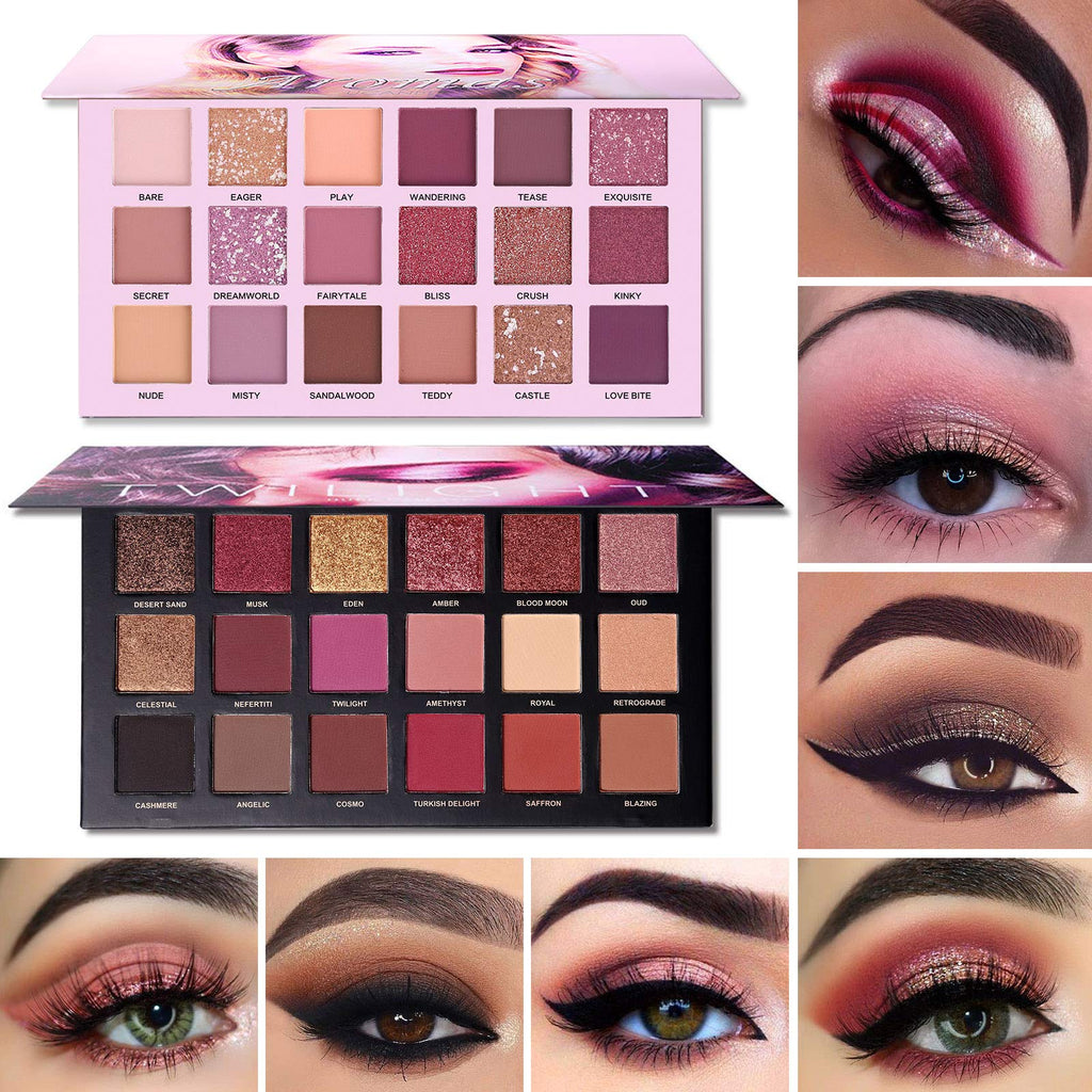 Nude Eyeshadow Palette Makeup Set, Matte Shimmer Glitter Pressed Pearl F54565