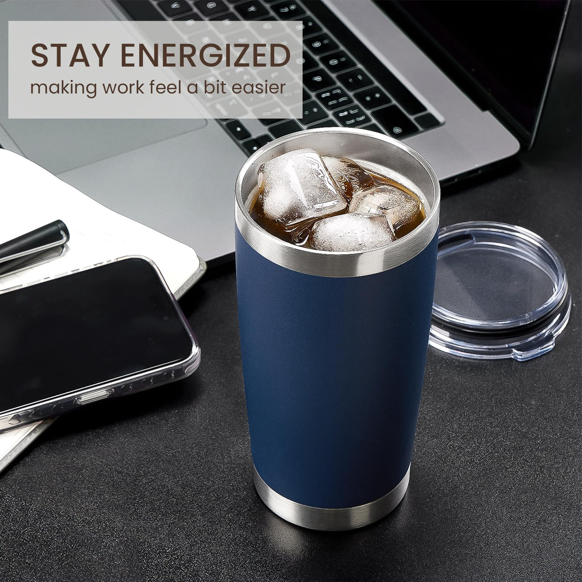 20oz Stainless Steel Insulated Tumbler with Lid and Straw X926331
