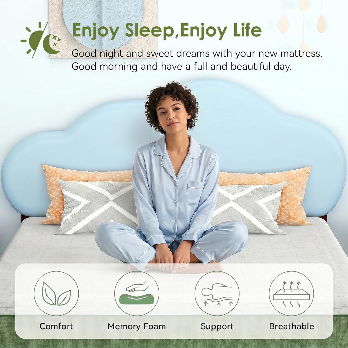 6 Inch Twin Size Cooling Gel Memory Foam Mattress D46518