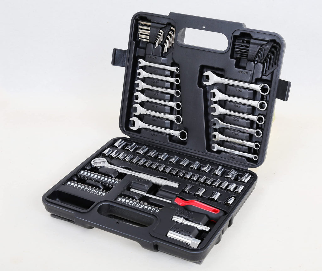 121-Piece Mechanics Tool Set, 1/4 & 3/8-Inch Drive P982