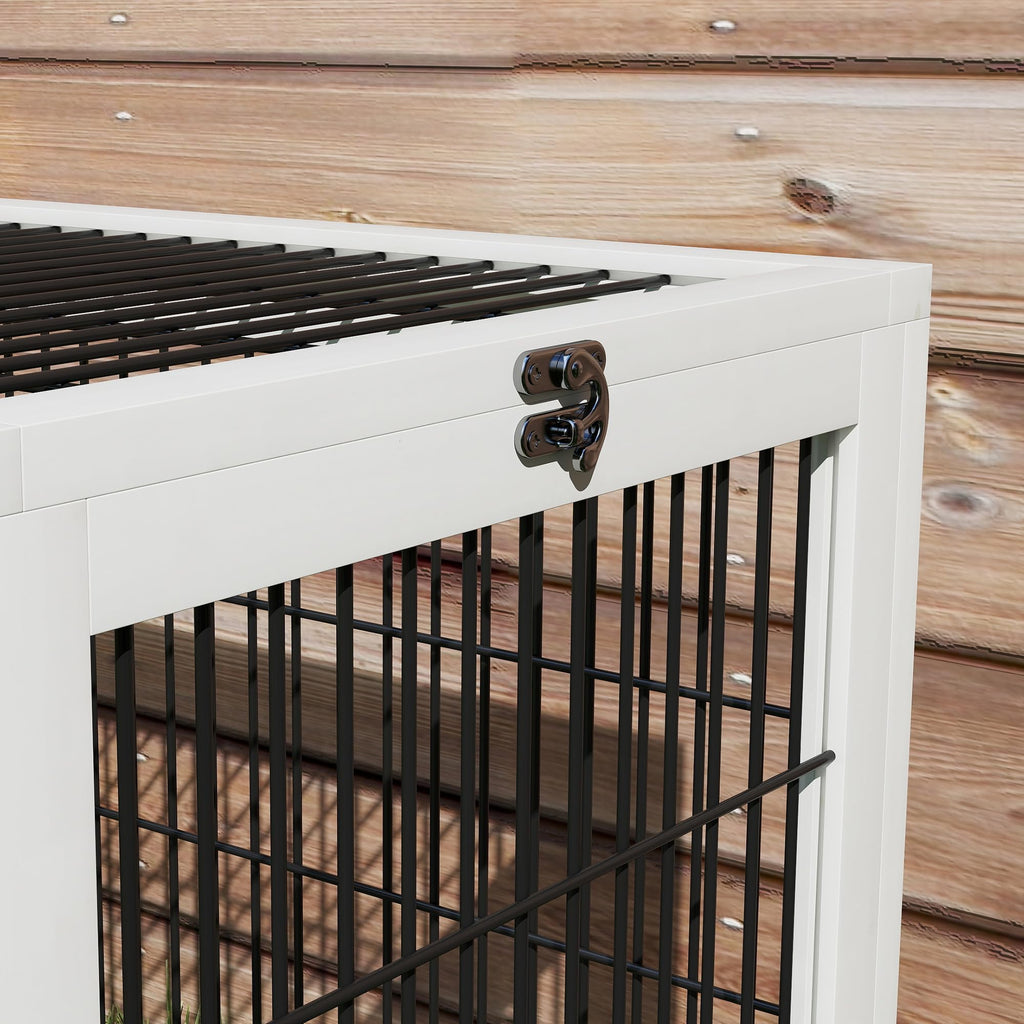 2 Levels Outdoor Rabbit Hutch Dark Gray P771
