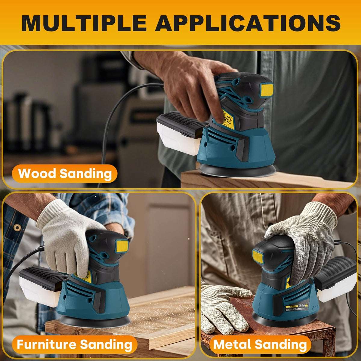 Orbital Sander with 6 Speeds, Dust Collection, 5 in, 3A Corded P436