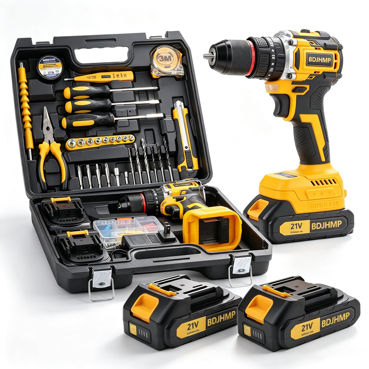 3/8" Brushless Compact Drill Tool Set with Drill Bit and Sockets P804887
