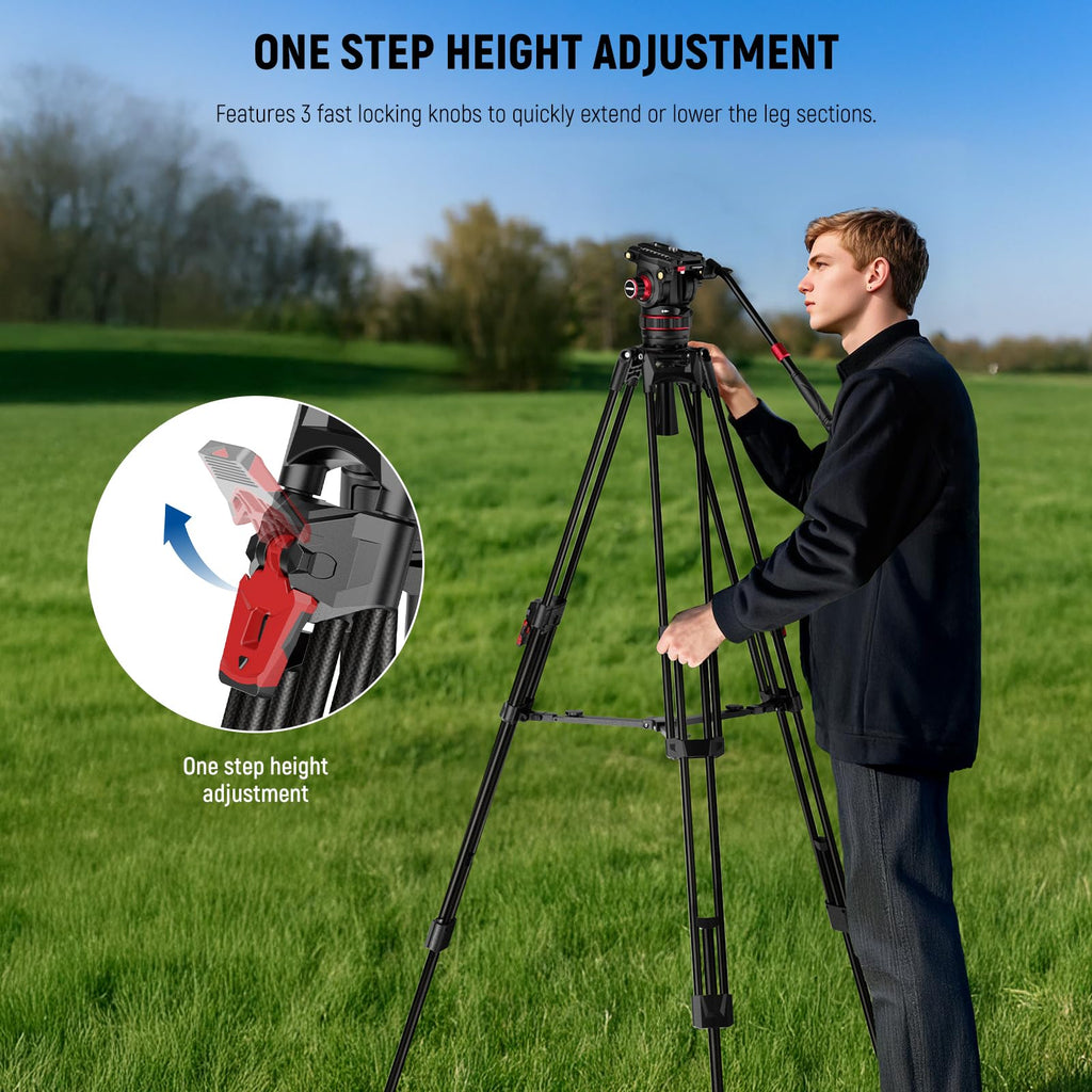 Carbon Fiber Video Camera Tripod with Fluid Head G633254