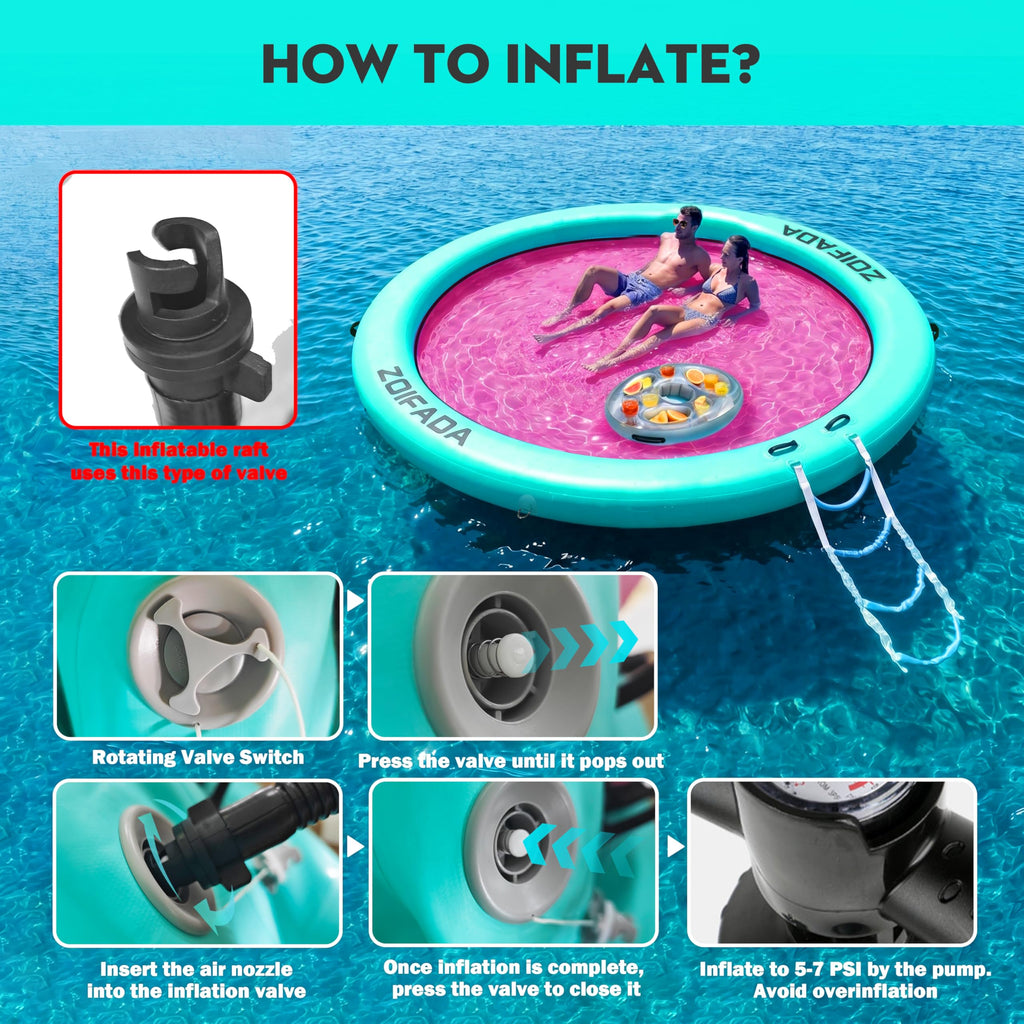 Inflatable Round Floating Ring with Cup Holder K47810
