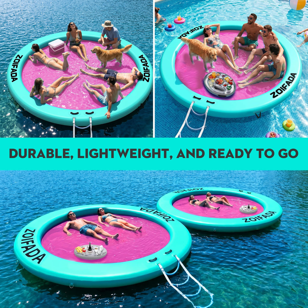 Inflatable Round Floating Ring with Cup Holder K47810
