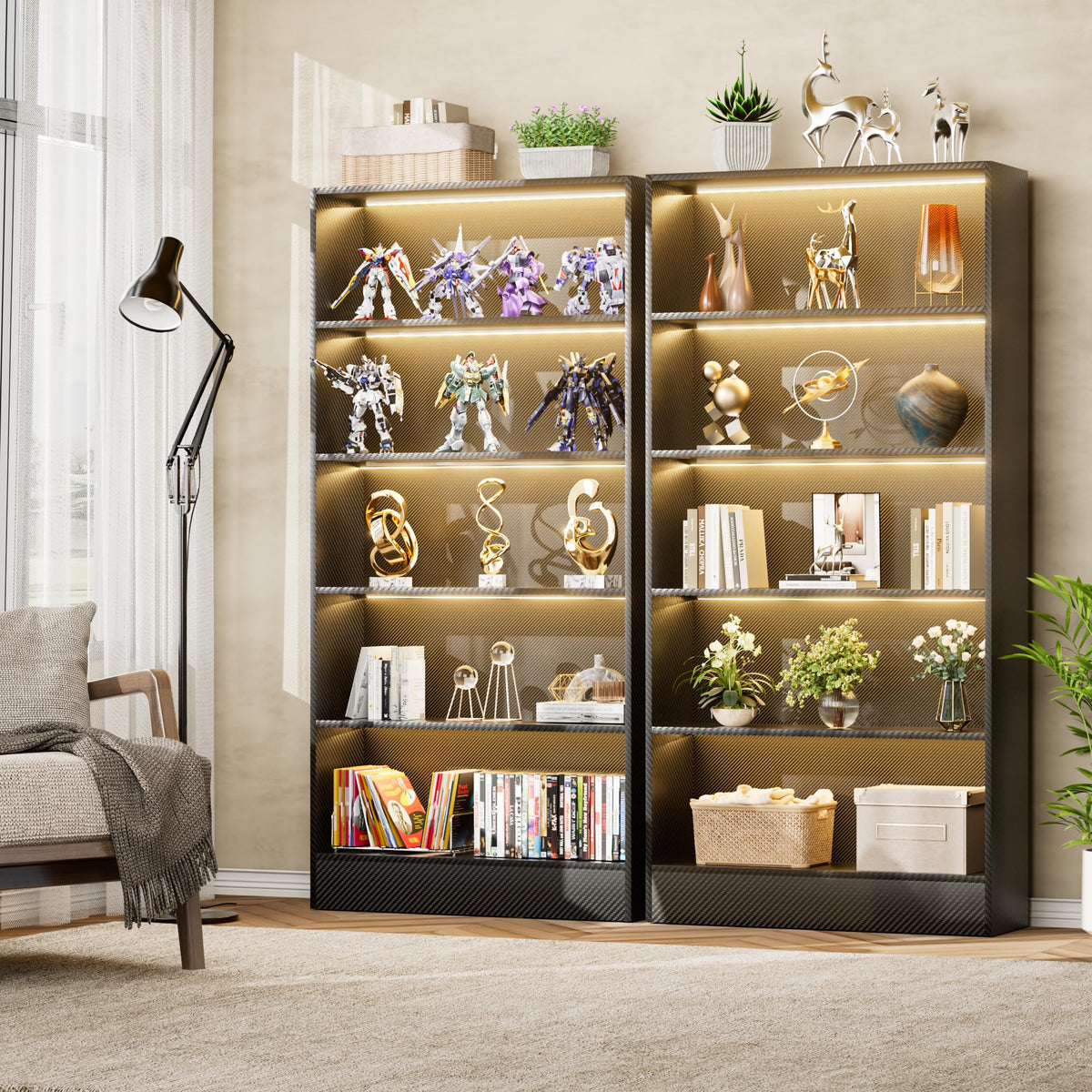 Black 5-Tier Wooden Bookshelf U60149
