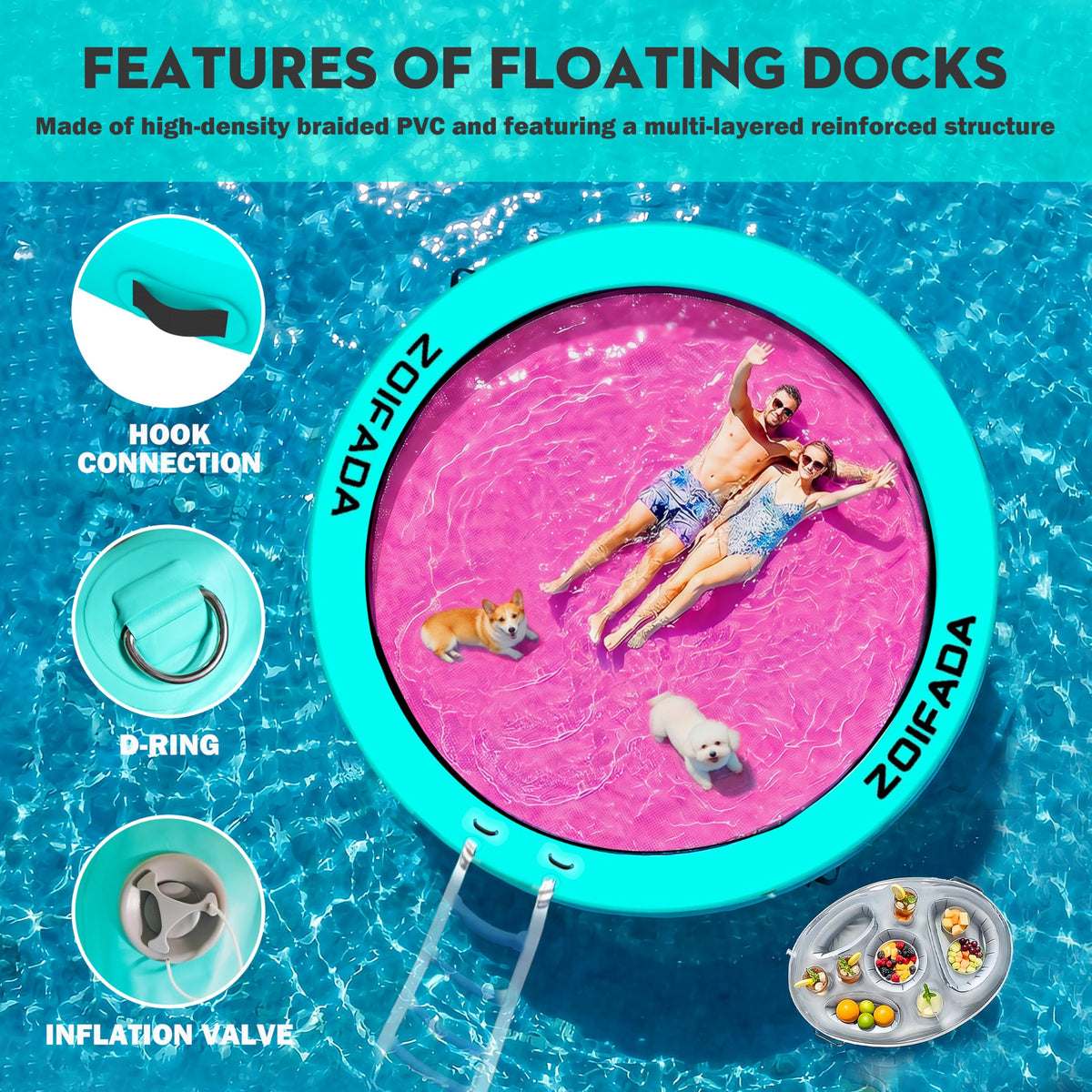 Inflatable Round Floating Ring with Cup Holder K47810