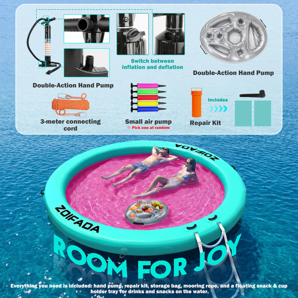 Inflatable Round Floating Ring with Cup Holder K47810