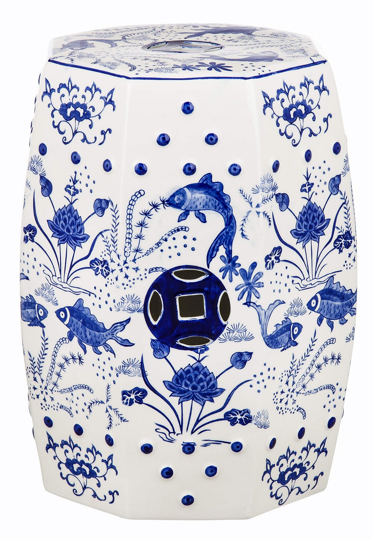 Blue Ceramic Garden Stool I971