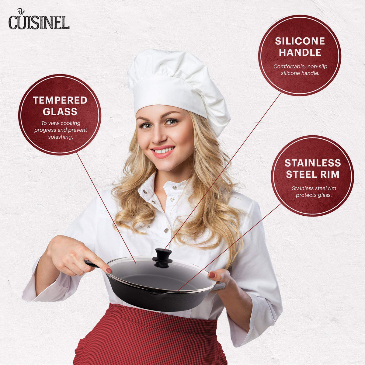 12 inch Tempered Glass Lid Oven Safe W282
