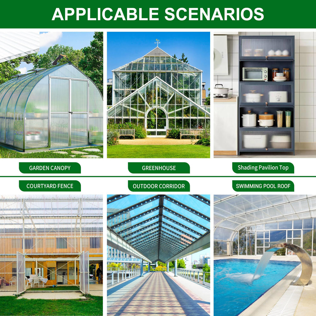 12 PCS Polycarbonate Greenhouse Panels 4' x 2' x 0.32'' I5786