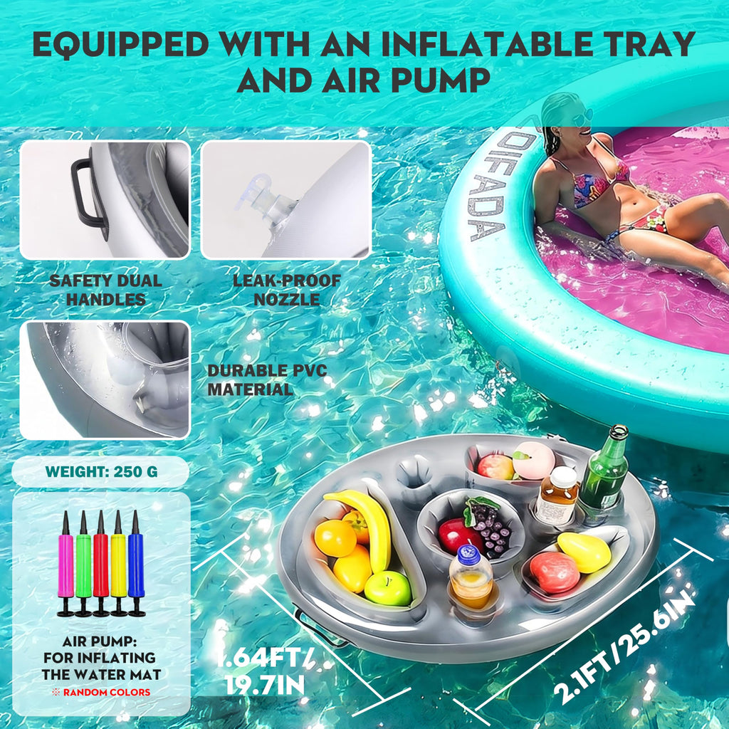 Inflatable Round Floating Ring with Cup Holder K47810