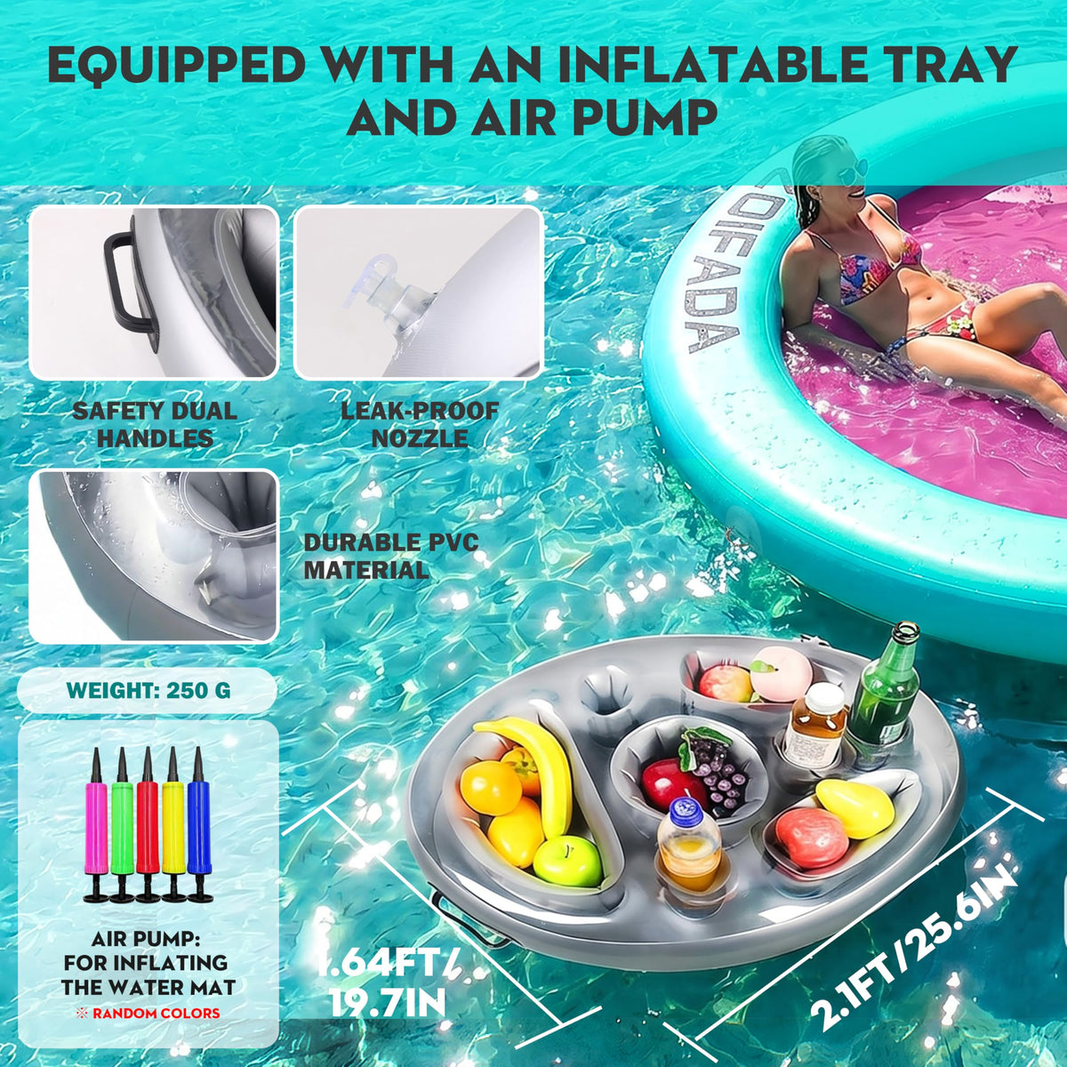Inflatable Round Floating Ring with Cup Holder K47810