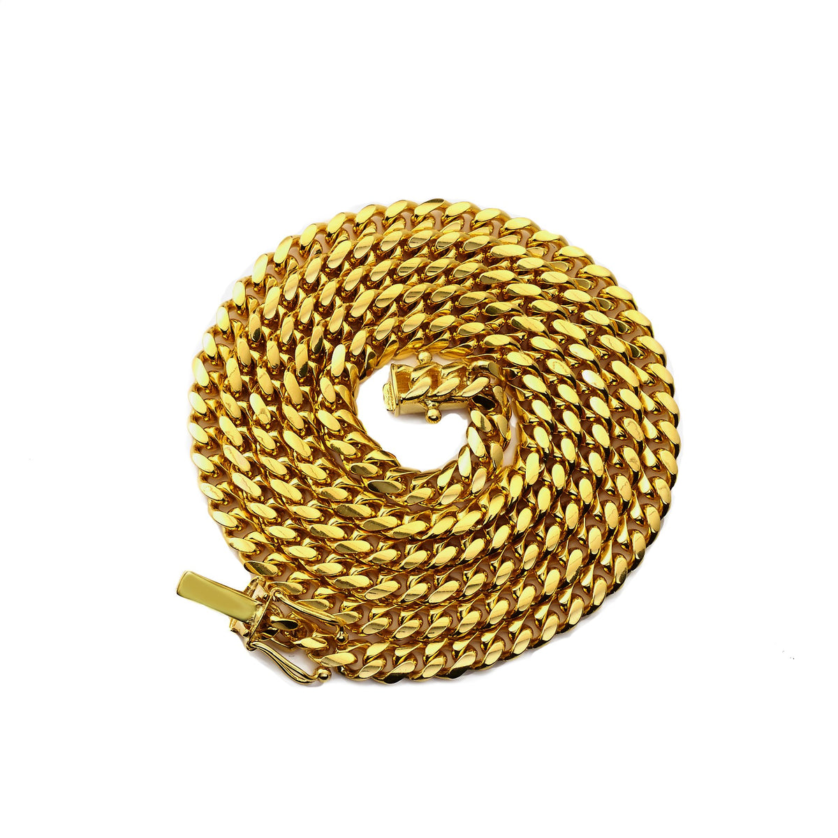 10K Yellow Gold 4mm Cuban Link Chain Necklace K879