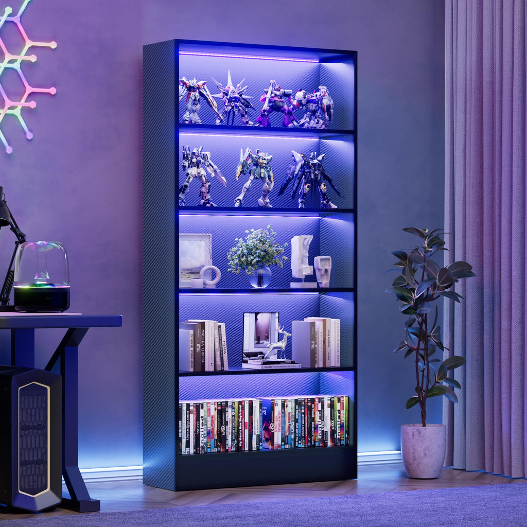 Black 5-Tier Wooden Bookshelf U60149