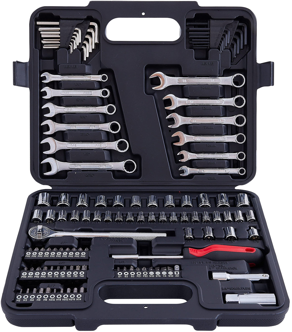 121-Piece Mechanics Tool Set, 1/4 & 3/8-Inch Drive P982